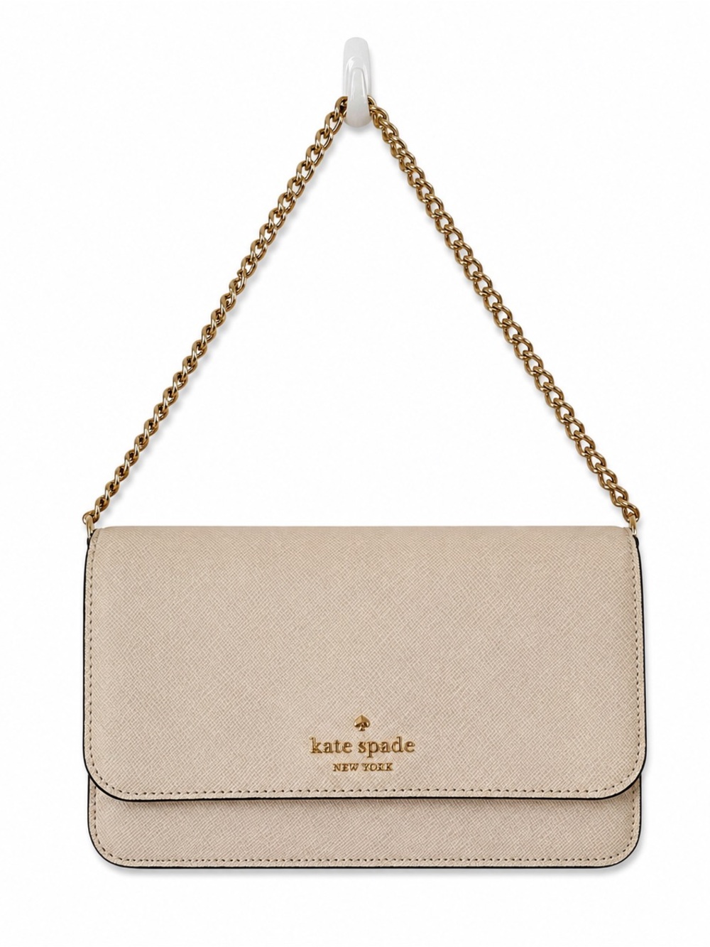 Kate Spade Ivory Crossbody Bag with Gold Chain